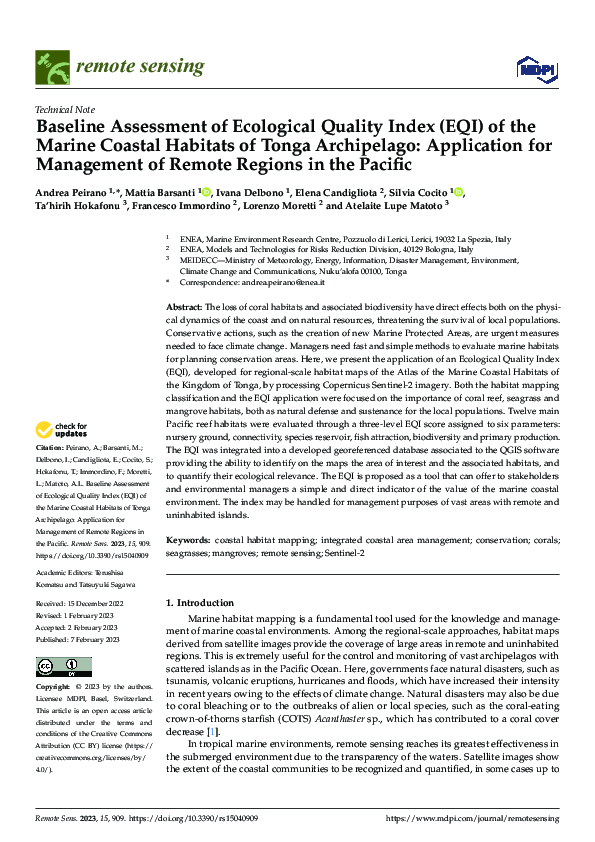 (PDF) Baseline Assessment of Ecological Quality Index (EQI) of the ...