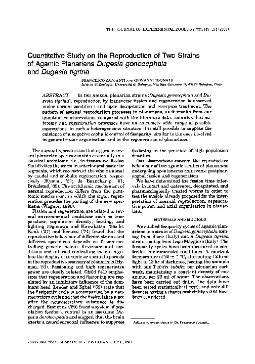 (PDF) Quantitative study on the reproduction of two strains of agamic ...