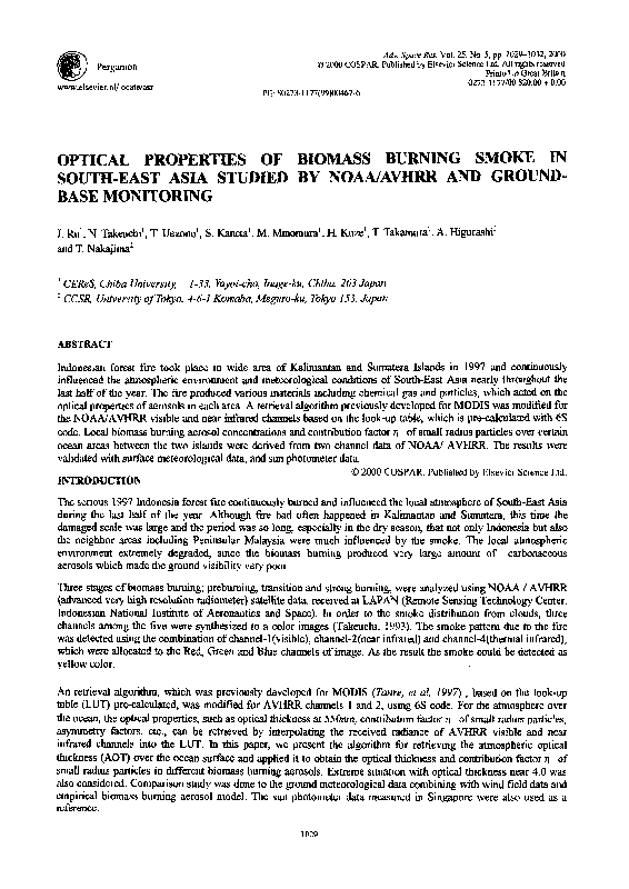 (PDF) Optical properties of biomass burning smoke in South-East Asia ...