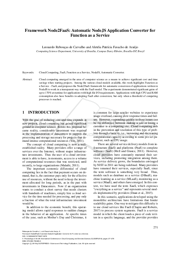 (PDF) Framework Node2FaaS: Automatic NodeJS Application Converter for ...