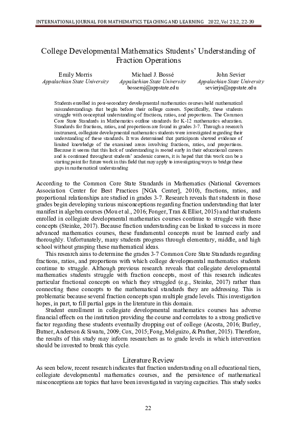 (PDF) College Developmental Mathematics Students' Understanding of ...