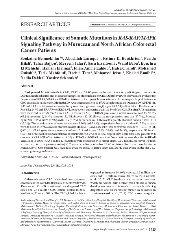 (PDF) Clinical Significance of Somatic Mutations in RAS/RAF/MAPK ...