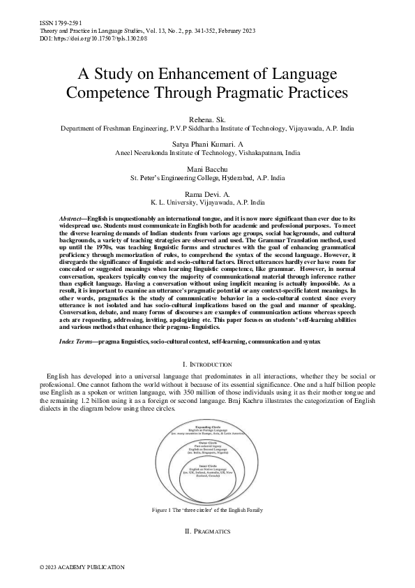 (PDF) A Study on Enhancement of Language Competence Through Pragmatic ...