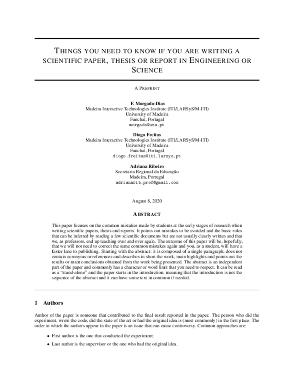 (PDF) Things you need to know if you are writing a scientific paper ...