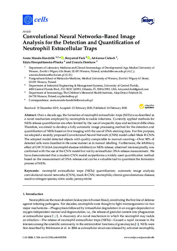 (PDF) Convolutional Neural Networks–Based Image Analysis for the ...