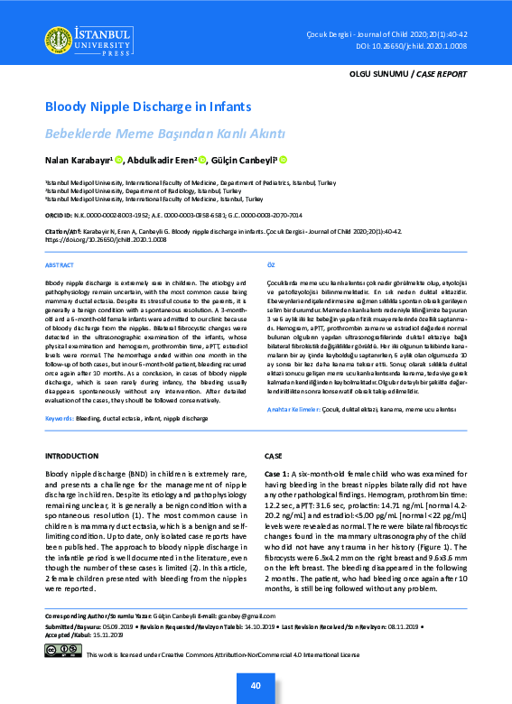 (PDF) Bloody Nipple Discharge in Infants Abdulkadir EREN Academia.edu