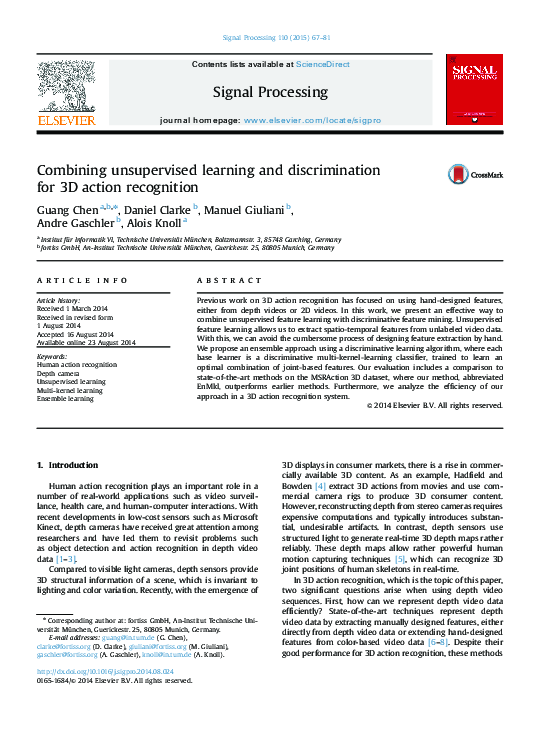 (PDF) Combining unsupervised learning and discrimination for 3D action ...