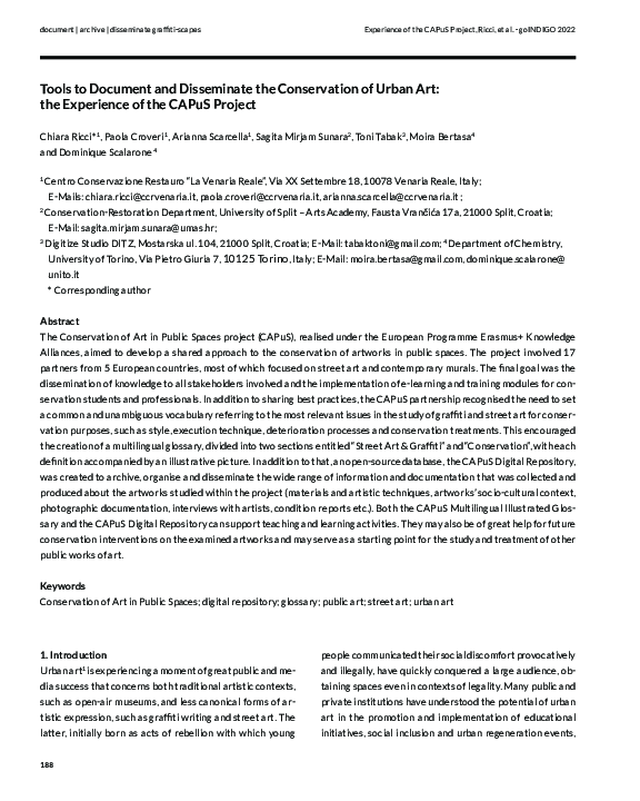 (PDF) 2023 / Tools to document and disseminate the conservation of ...