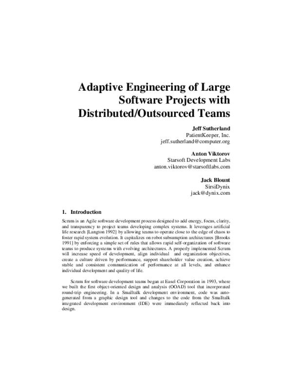 (PDF) Project management model for a physically distributed software ...