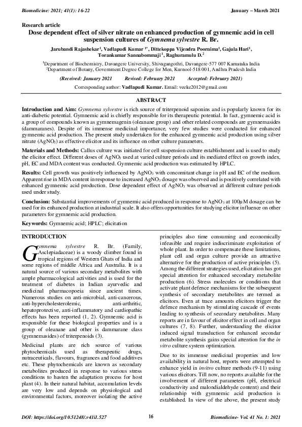 (PDF) Dose dependent effect of silver nitrate on enhanced production of ...