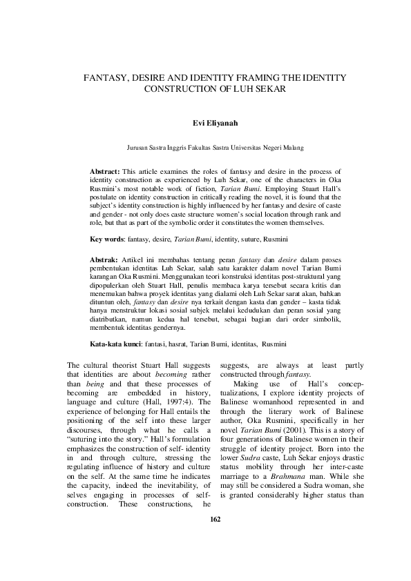 (PDF) Fantasy, Desire and Identity Framing the Identity Construction of ...
