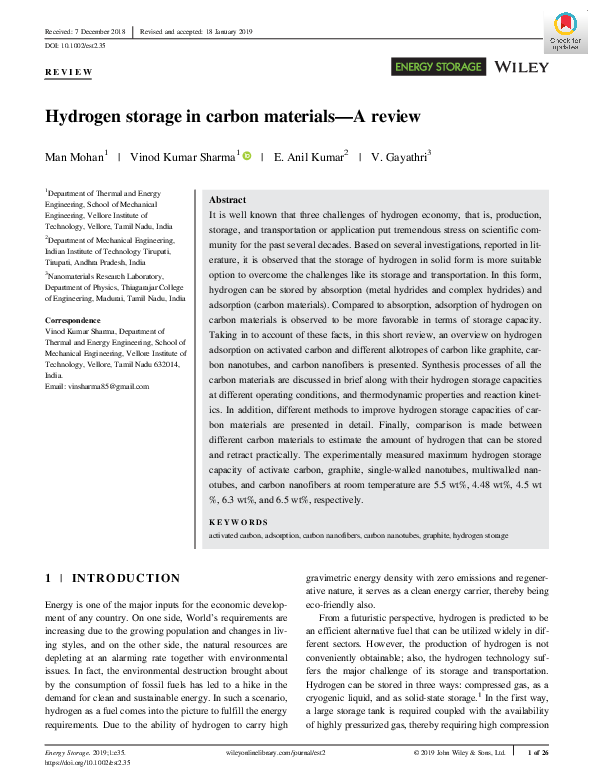 (PDF) Hydrogen storage in carbon materials—A review