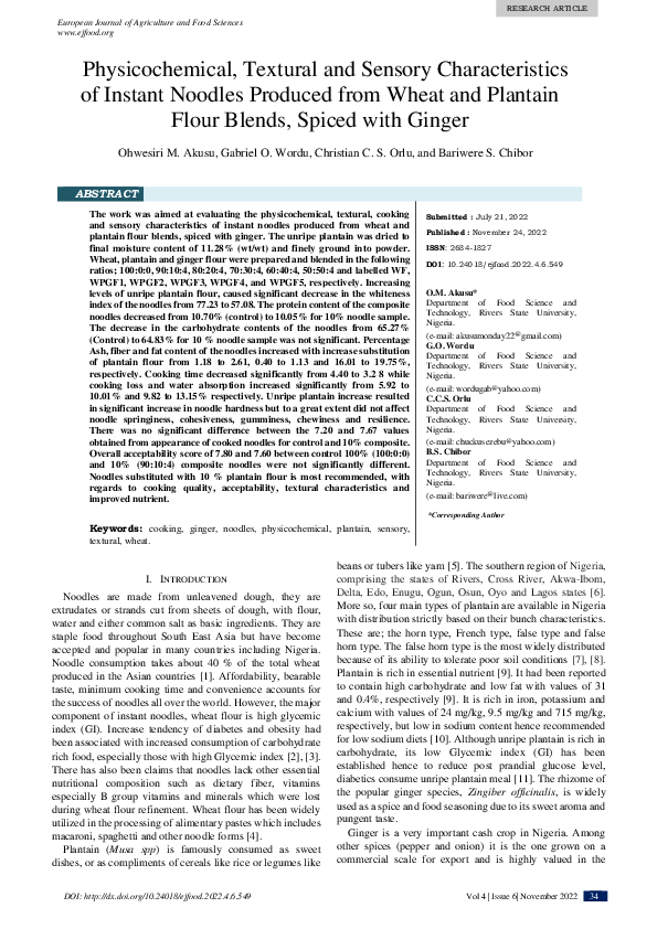 (PDF) Physicochemical, Textural and Sensory Characteristics of Instant ...