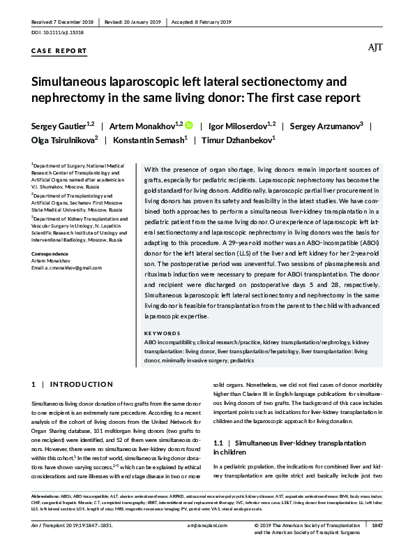 (PDF) Simultaneous laparoscopic left lateral sectionectomy and ...
