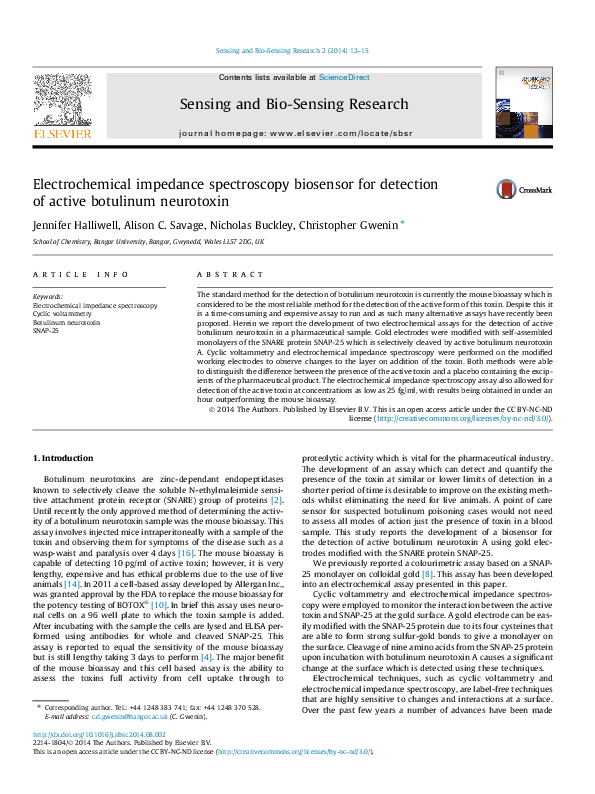 (PDF) Electrochemical impedance spectroscopy biosensor with ...