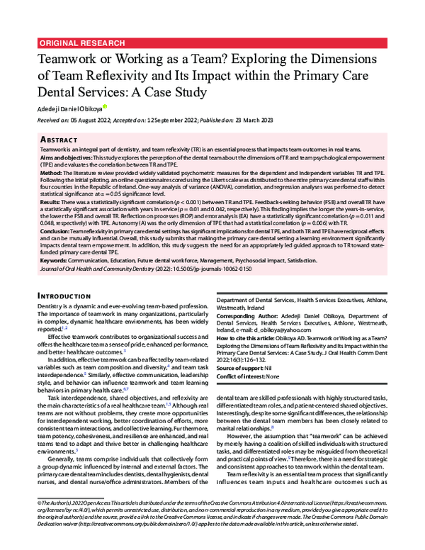 (PDF) Teamwork or Working as a Team? Exploring the Dimensions of Team ...
