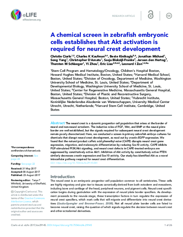 (PDF) A chemical screen in zebrafish embryonic cells establishes that ...