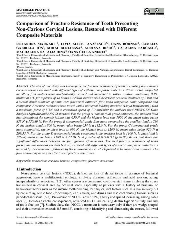 (PDF) Comparison of Fracture Resistance of Teeth Presenting non-carious ...