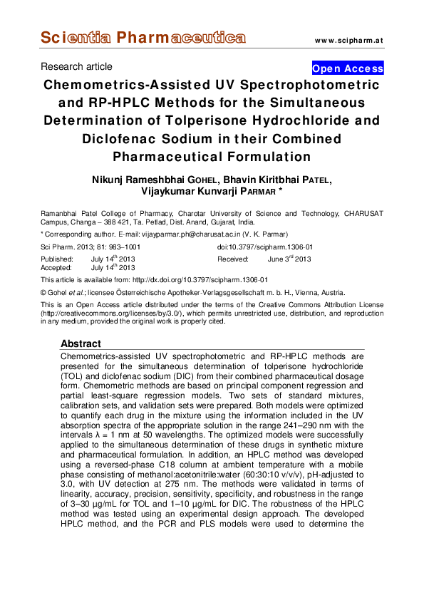 (PDF) Chemometrics-Assisted UV Spectrophotometric and RP-HPLC Methods ...