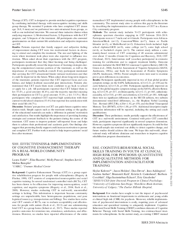 (PDF) S103. Examination of Formal Thought Disorder and Its Clinical ...
