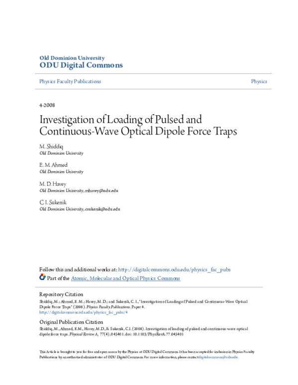 (PDF) Investigation of loading of pulsed and continuous-wave optical ...