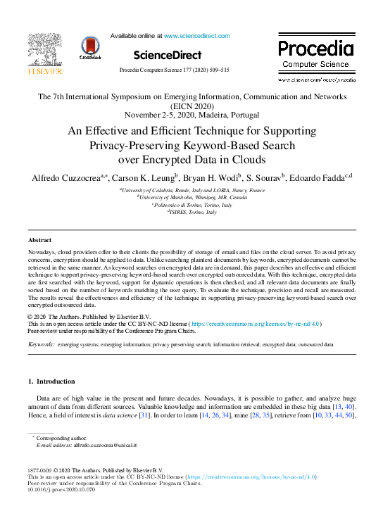 (PDF) An Effective and Efficient Technique for Supporting Privacy ...