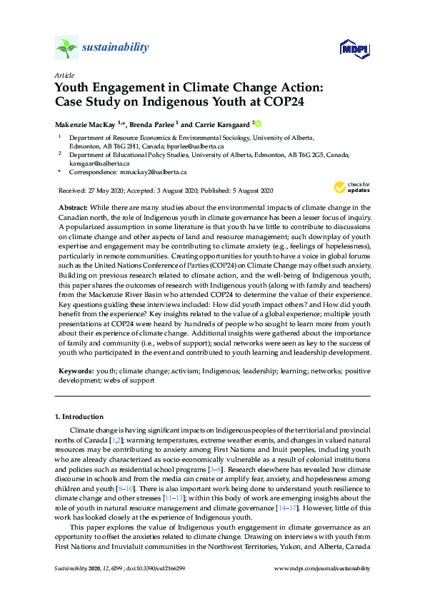 (PDF) Youth Engagement in Climate Change Action: Case Study on ...