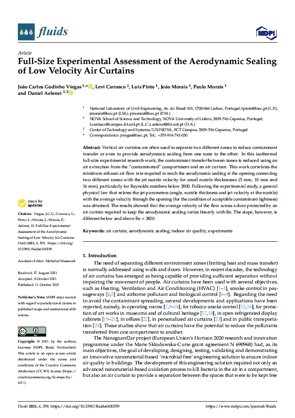(PDF) Full-Size Experimental Assessment of the Aerodynamic Sealing of ...