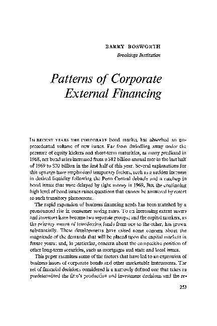 (PDF) Patterns of Corporate External Financing