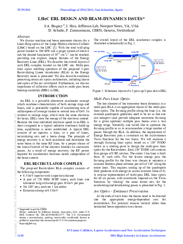 (PDF) LHeC ERL Design and Beam-Dynamics Issues