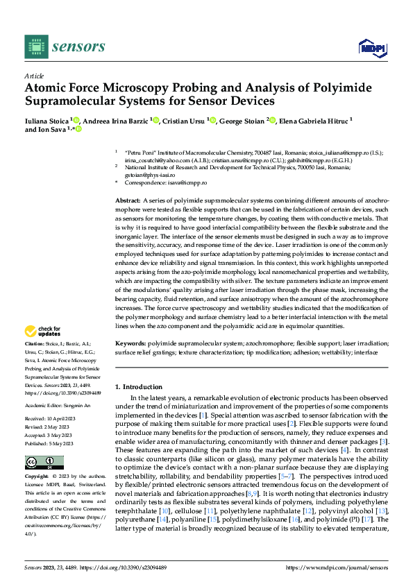 (PDF) Atomic Force Microscopy Probing and Analysis of Polyimide ...