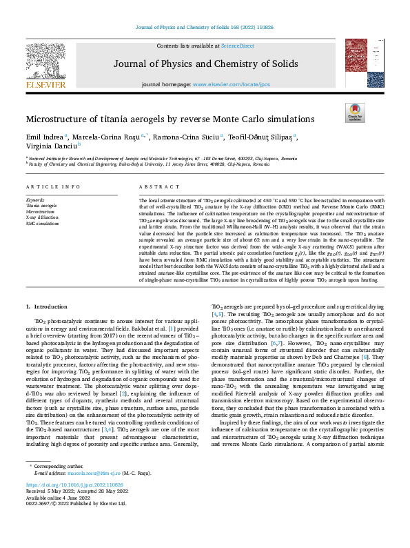 (PDF) Microstructure of titania aerogels by reverse Monte Carlo simulations