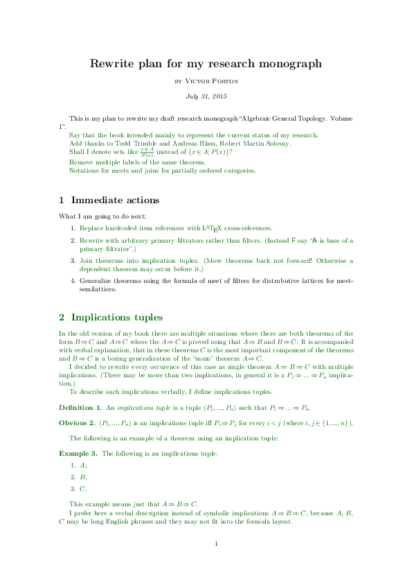 (PDF) Rewrite plan for my research monograph | Victor Porton - Academia.edu