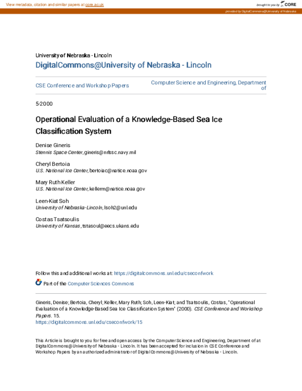 (PDF) Operational Evaluation of a Knowledge-Based Sea Ice ...