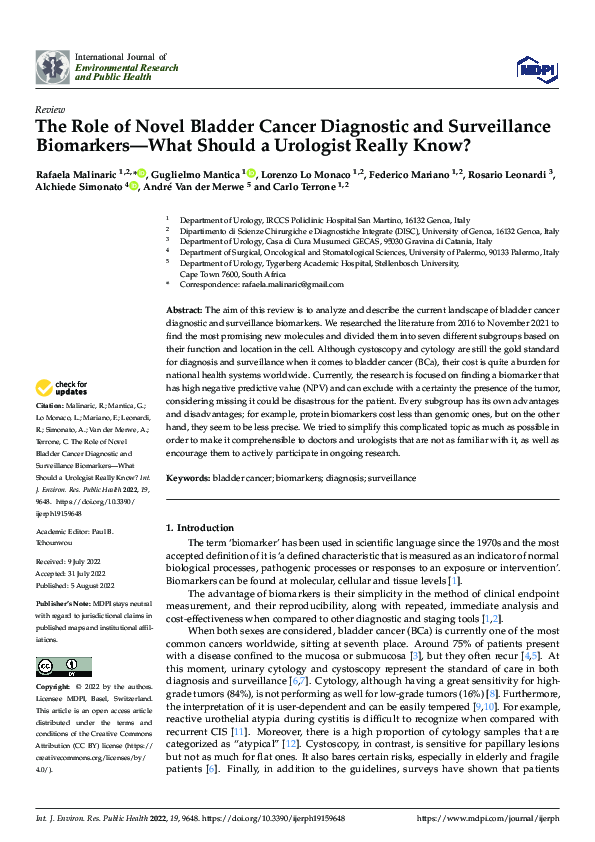 (PDF) The Role of Novel Bladder Cancer Diagnostic and Surveillance ...