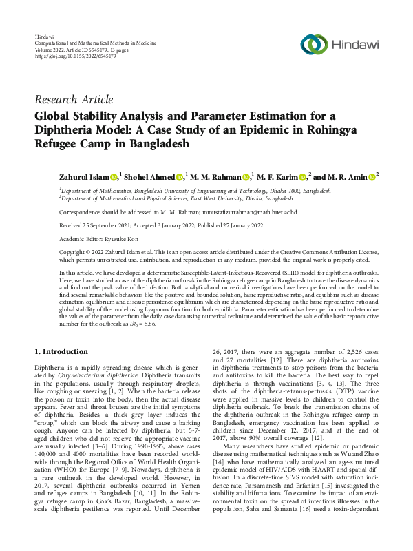 (PDF) Global Stability Analysis and Parameter Estimation for a ...