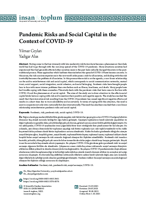 (PDF) Pandemic Risks and Social Capital in the Context of COVID-19