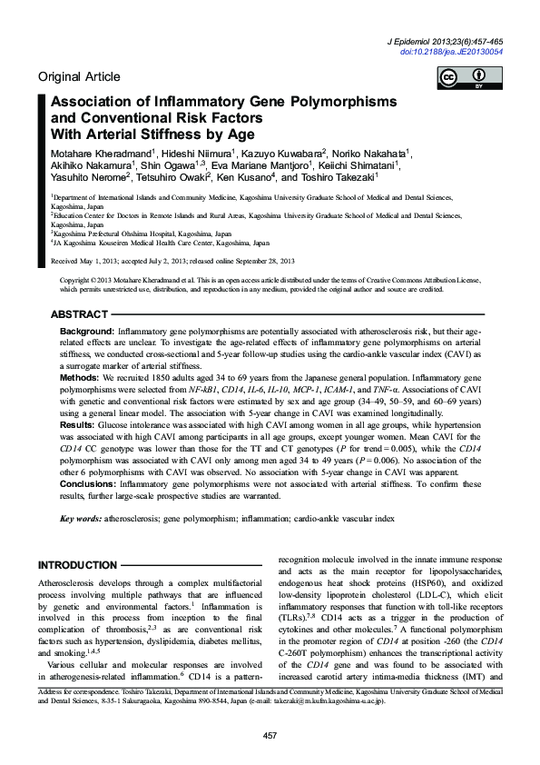(PDF) Association of Inflammatory Gene Polymorphisms and Conventional ...
