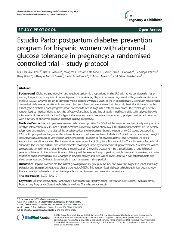 (PDF) Estudio Parto: postpartum diabetes prevention program for ...