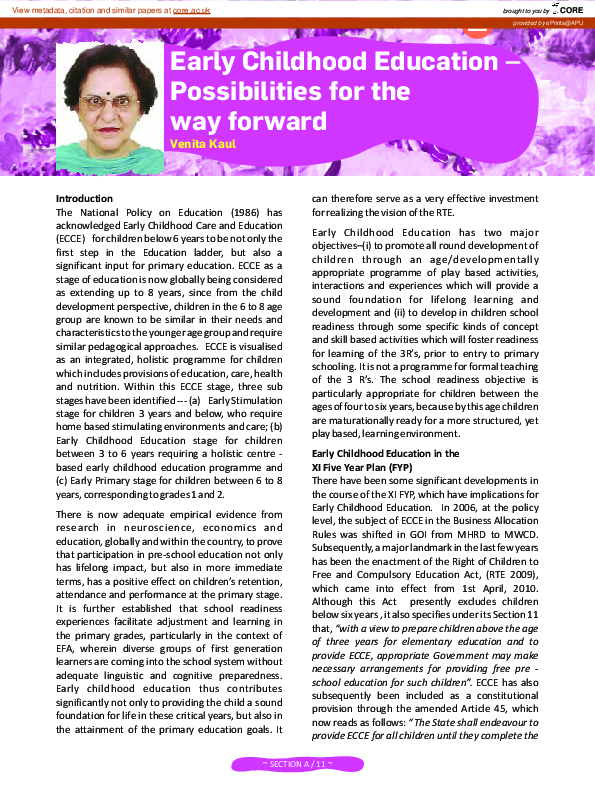 (PDF) Early childhood education – possibilities for the way forward ...