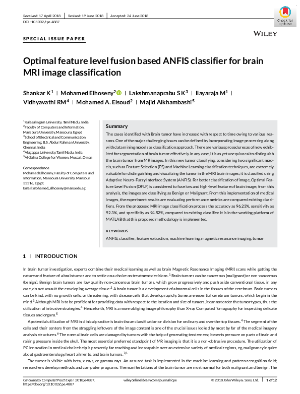 (PDF) Optimal feature level fusion based ANFIS classifier for brain MRI ...
