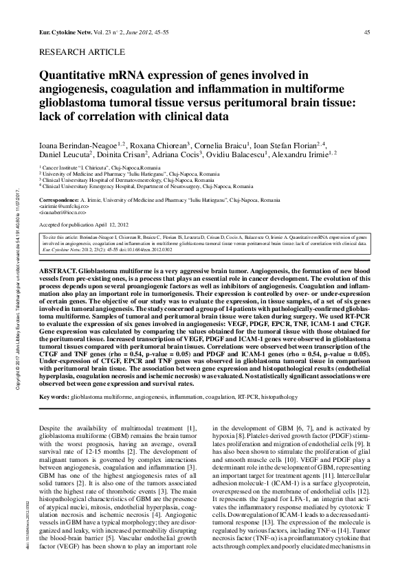 (PDF) Quantitative mRNA expression of genes involved in angiogenesis ...