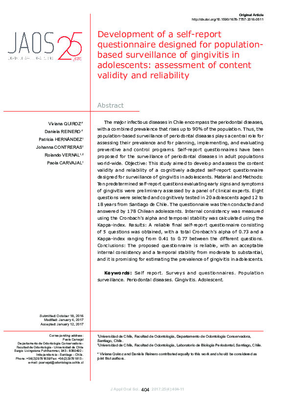 (PDF) Development of a selfreport questionnaire designed for