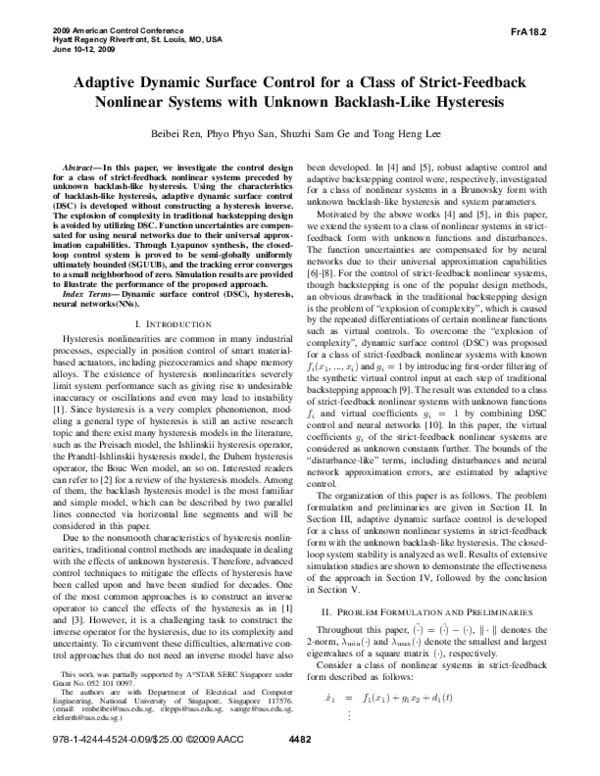 (PDF) Adaptive dynamic surface control for a class of strict-feedback ...
