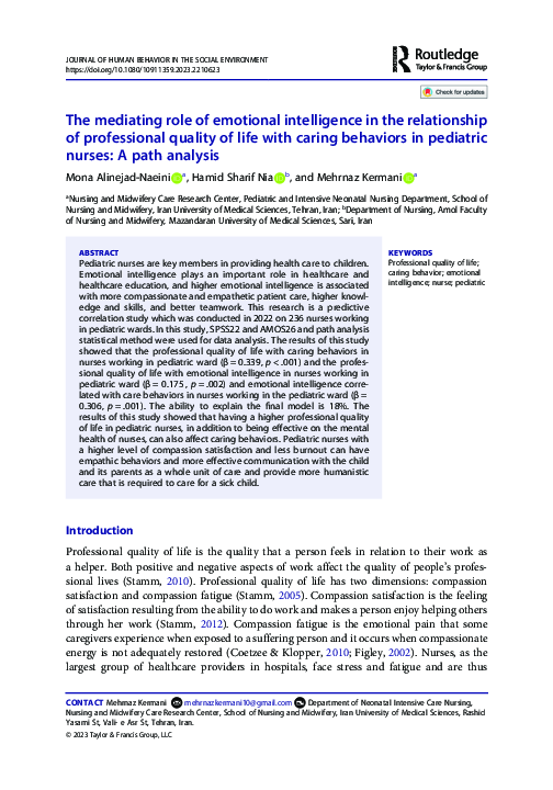 (PDF) The mediating role of emotional intelligence in the relationship ...