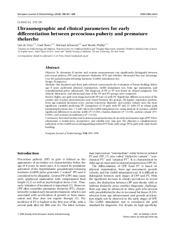 (PDF) Ultrasonographic and clinical parameters for early ...