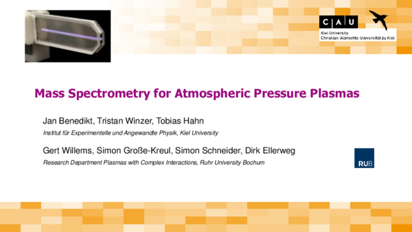 (PDF) Mass spectrometry of atmospheric pressure plasmas