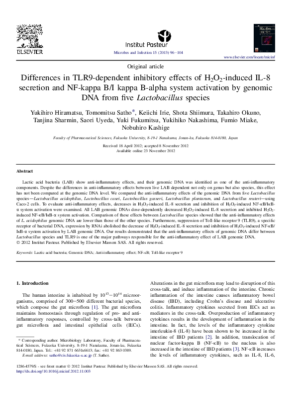 (PDF) Differences in TLR9-dependent inhibitory effects of H2O2-induced ...