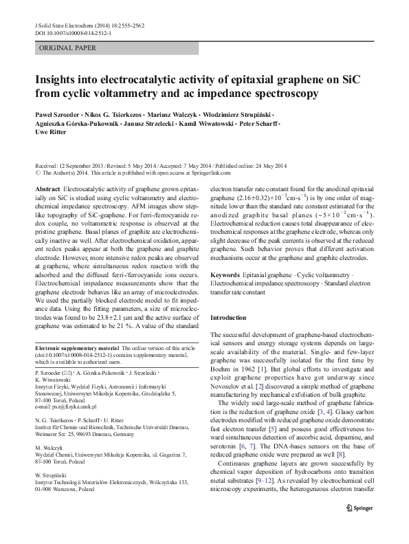 (PDF) Insights into electrocatalytic activity of epitaxial graphene on ...