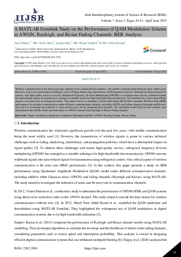 (PDF) A MATLAB Simulink Study on the Performance of QAM Modulation ...